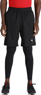 PUMA Solid Men Black Sports Shorts