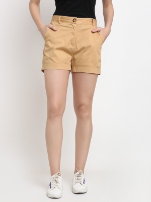 BRINNS Solid Women Beige Regular Shorts