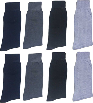 ARYANSHI Men Solid Mid-Calf/Crew(Pack of 8)