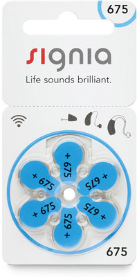 Signia Hearing Aid Battery 675- Pack of 6 Batteries 10966600-Hear.com Stethoscope Case(Blue)
