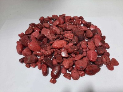 ISKON INTERNATIONAL ISKON25 Polished Asymmetrical Flint Pebbles(Red 500 g)