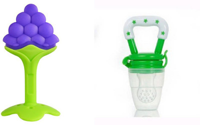 smilykid Fresh Food Nibbler Baby. Teether and Feeder(White, Blue)