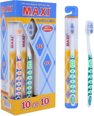 Maxi 10 on 10 Soft Toothbrush(Pack of 12)