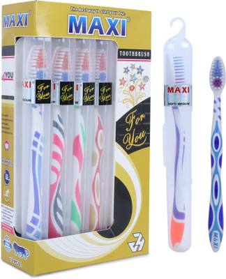 Maxi For You Travel Pack Soft Toothbrush(Pack of 12)