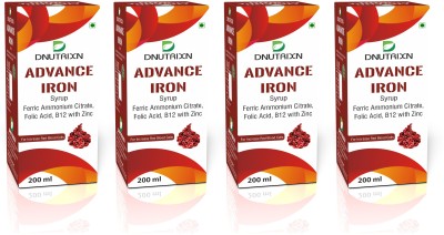 DNUTRIXN Advance Iron Syrup For Increase Red Blood Cells |Boost Immunity | Iron Supplement(4 x 200 ml)
