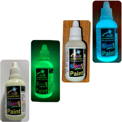 Jash Night Glow Paint Night Glow Paint Cambo Pack Yellow-Green and Blue-Green Each 30gm (Total 60gm)