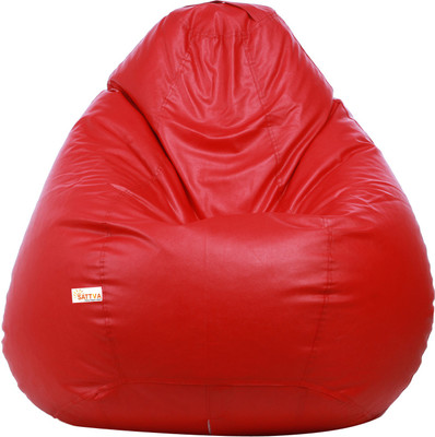 Sattva XXL Classic Teardrop Bean Bag  With Bean Filling(Red)