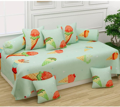 MORADO Polycotton Abstract Diwan Set(Light Green)