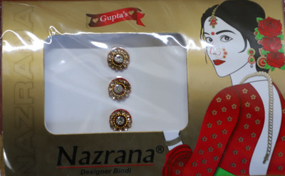 Nazrana ROUND STONE BINDI FOREHEAD Multicolor Bindis(BINDI)