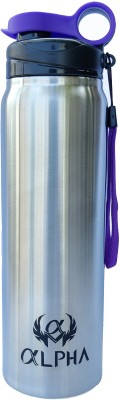 ALPHA Steel Water Bottle, 950 ml Silver Matte finish with Stylish, colourful Handy Rope 1000 ml Bottle(Pack of 1, Silver, Steel)