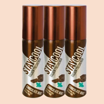 STAY COOL Breath Freshener Spray - Chocolate Mint - Pack of 3 Spray(60 ml)