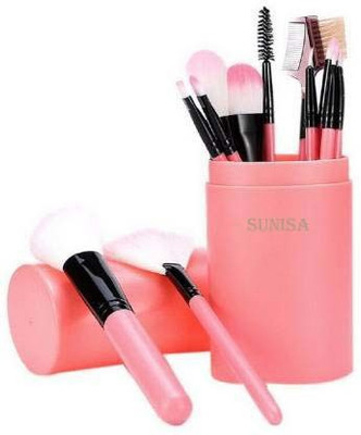 sunisa Makeup Brush Set with Pink Storage Box(Pack of 12)