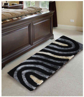 SPA Furnishing Black, Blue Polyester Carpet(2 ft,  X 1 ft, Rectangle)