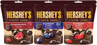 HERSHEY'S Exotic Dark Pomegranate, Blueberry and Acai, Raspberry and Goji Truffles(3 x 100 g)