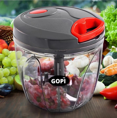 gopi by GopiStore Big Size 1000ml Black Color Dori Handy Manual Quick Onion Chopper for Kitchen Vegetable & Fruit Chopper(1 Chopper)