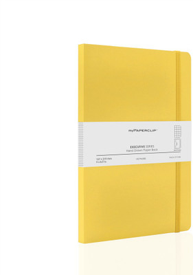 myPAPERCLIP Executive Series Medium with Pocket Book-size Notebook Checked 192 Pages(Yellow)