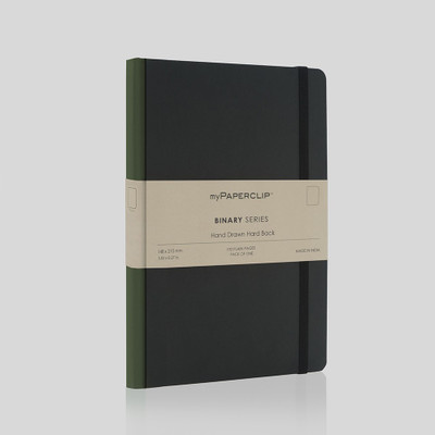 myPAPERCLIP Binary Series A5 Notebook Plain 192 Pages(Green Spine)