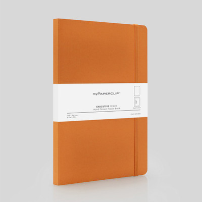 myPAPERCLIP Executive Series A5 with Pocket A5 Notebook Plain 192 Pages(Orange)