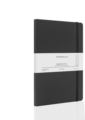 myPAPERCLIP Executive Series Medium with Pocket Book-size Notebook Checked 192 Pages(Black)