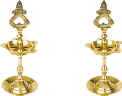 Spillbox Brass (Pack of 2) Table Diya(Height: 6 inch)
