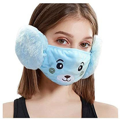 manokamna store Girl's and Boys' Warm Winter Face Mask with Plush Ear Muffs Covers Free Size -Multi (Pack of 1) Ear Muff(Pack of 1)