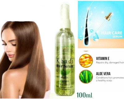 KHADI HERBAL HAIR SERUM,IT GIVES LIFE TO DULL HAIR INSTANTLY WITHOUT WEGHING THEM DOWN,HAIR SERUM REVITALIZER FOR SMOOTHER SILKER HAIR MAGICAL BLEND OF HERBAL EXTRACT (100 ML)(100 ml)