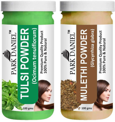 PARK DANIEL Pure & Natural Tulsi Powder & Mulethi Powder Combo Pack of 2 Bottles of 100 gm (200 gm )(200 ml)