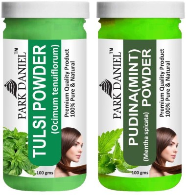 PARK DANIEL Natural Tulsi Powder & Pudina(Mint)Powder Combo Pack of 2 Bottles of 100 gm (200 gm )(200 g)