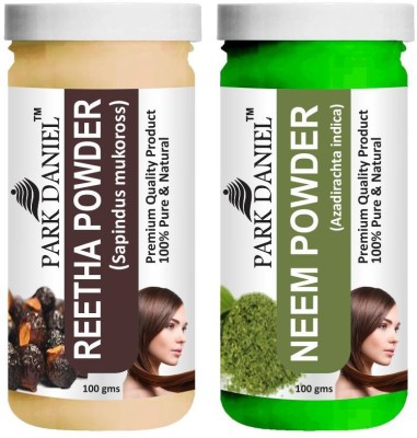 PARK DANIEL Pure & Natural Reetha Powder & Neem Powder Combo Pack of 2 Bottles of 100 gm (200 gm )(200 ml)