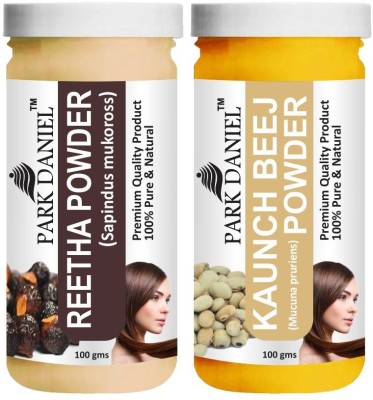 PARK DANIEL Pure & Natural Reetha Powder & Kaunch Beej Powder Combo Pack of 2 Bottles of 100 gm (200 gm )(200 ml)