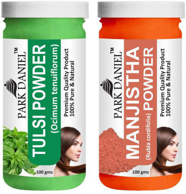 PARK DANIEL Natural Tulsi Powder & Manjistha Leaf Powder Combo Pack of 2 Bottles of 100 gm (200 gm )(200 g)