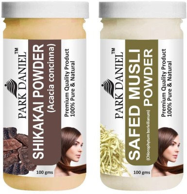 PARK DANIEL Pure & Natural Shikakai Powder & Safed Musli Powder Combo Pack of 2 Bottles of 100 gm (200 gm )(200 ml)