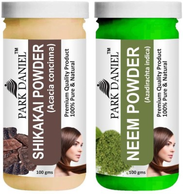 PARK DANIEL Pure & Natural Shikakai Powder & Neem Powder Combo Pack of 2 Bottles of 100 gm (200 gm )(200 ml)