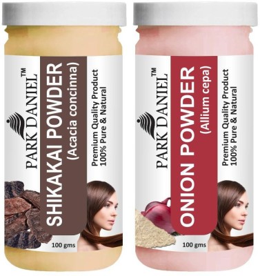 PARK DANIEL Pure & Natural Shikakai Powder & Onion Powder Combo Pack of 2 Bottles of 100 gm (200 gm )(200 ml)