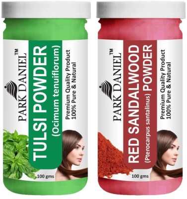 PARK DANIEL Natural Tulsi Powder & Red Sandalwood Powder Combo Pack of 2 Bottles of 100 gm (200 gm )(200 g)