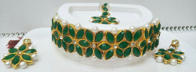 SHIV TRADITIONALS Alloy Copper Green, Gold Jewellery Set(Pack of 1)