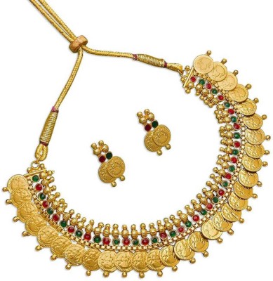 Princy Enterprise Copper Gold-plated Gold, Copper, Red Jewellery Set(Pack of 1)