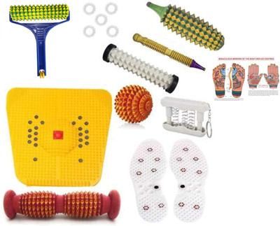 AcuHealth AH170 Accupressure Massager Tools Combo Kit with Multi purpose Roller Massager(Multicolor)