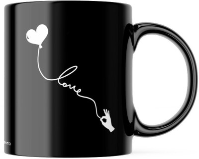 purezento Love Attractive Black Design gift for BF/GF/Husband/Wife/Fiancee Ceramic Coffee Mug(350 ml)