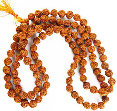 ANCHAL PRODUCTS 5 Mukhi Rudraksha Mala & Beads Size Approx 8 mm (108+1) Panch Mukha Beads Wood Chain