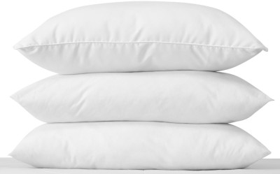 SWHF Microfibre Vaccum Packed Cushion Polyester Fibre Solid Cushion Pack of 3(White)