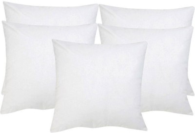 SWHF Microfibre Vaccum Packed Cushion Polyester Fibre Solid Cushion Pack of 5(White)