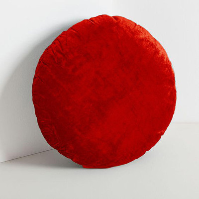 PriMaryHoMe Microfibre Solid Cushion Pack of 1(Red)