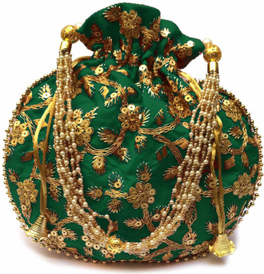 J S CREATIONS rajpotlibeige-11 Potli