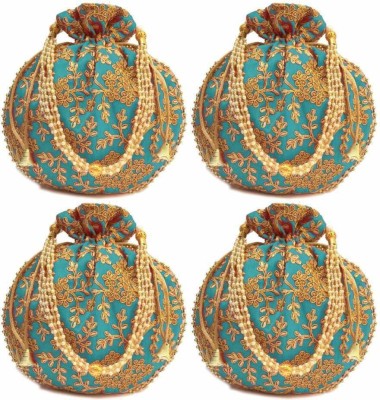 MANUHAAR Rajasthani Embroidered Potli Bag Potli(Pack of 4)