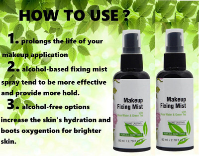 MYEONG MATTE FINISH TOUCHING ROSE WATER & GREEN TEA MAKEUP FIXING MIST LONG LASTING SPRAY FIXER COMBO Primer  - 160 ml(TRANSAPARENT)