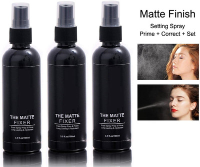 MYEONG THE MATTE FINISH SPRAY MAKEUP SETTING FIXER COMBO OF 3 Primer  - 300 ml(TRANSAPARENT)