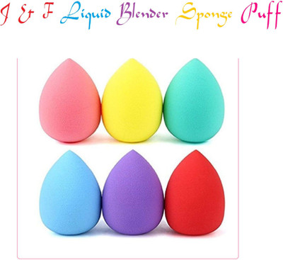 J & F Sponge Puff Foundation Cream Powder Blender Puff Set of 6