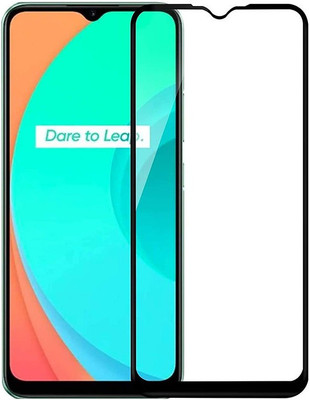 CHATURVEDH Edge To Edge Tempered Glass for Realme C15(Pack of 1)
