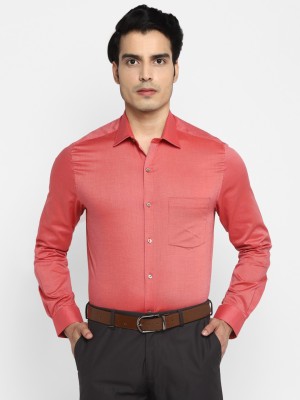 TURTLE Men Self Design Formal Red Shirt